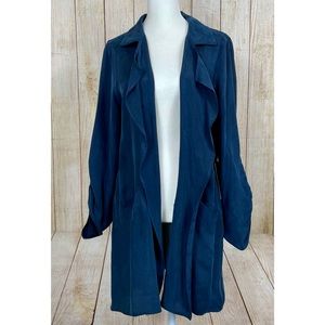 Anthropology Lola & Sofie Cupro Satin No-Closure Utility Jacket